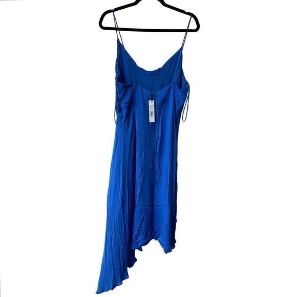 Alice & Olivia Asymmetrical Dress in Jewel Blue Size 14 - Picture 3 of 7